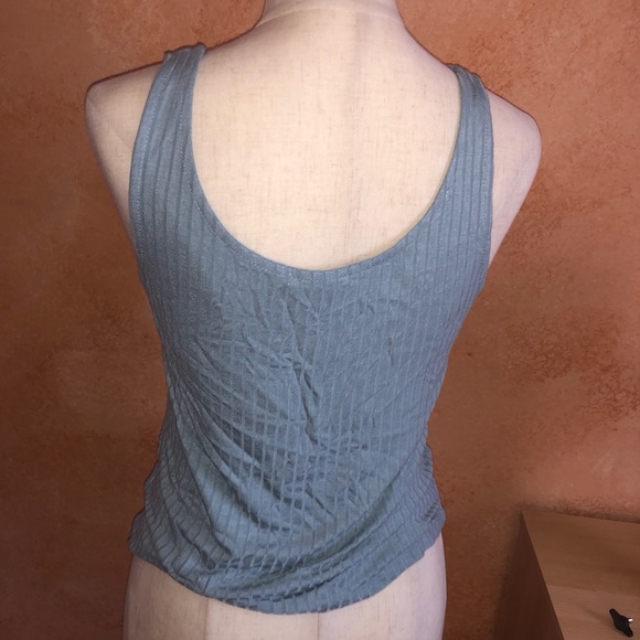 Blue Ribbed Tank Top - Picture 2 of 4